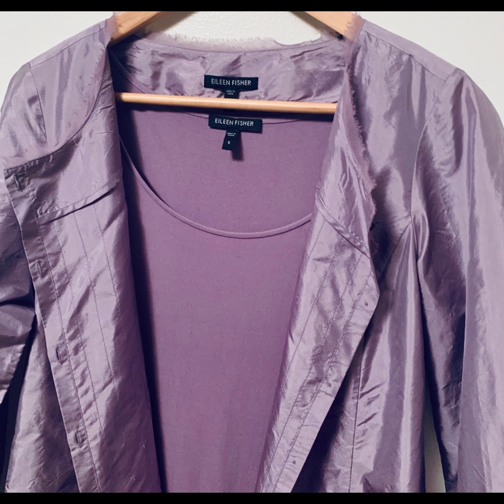Eileen Fisher 100% Silk Blouse & Shell SZ Small